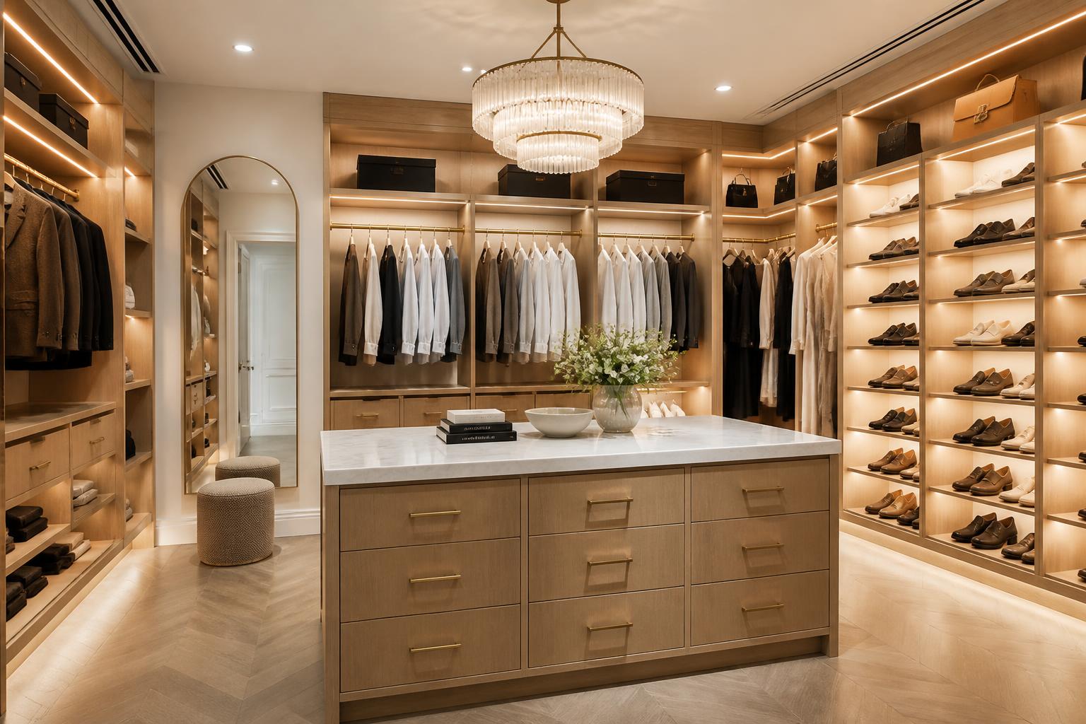 Custom walk-in closet shelving in Glendale, CA
